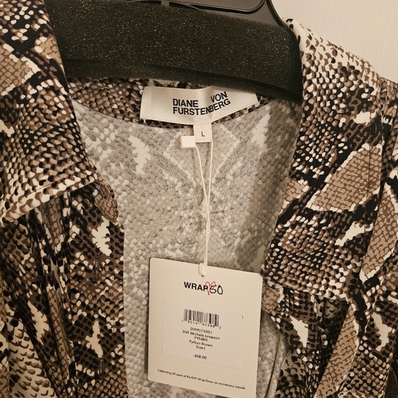 SOLD Diane von Furstenberg Michelle Wrap Python BrownJumpsuit  - 70s - Picture 13 of 15